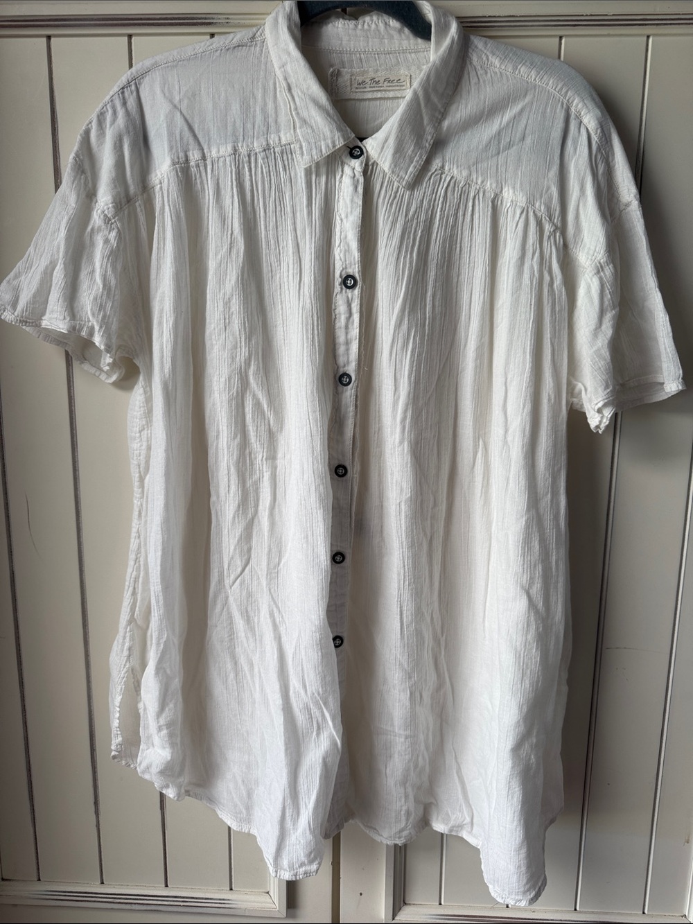 We the free Lightweight White Button-Front Women's Top